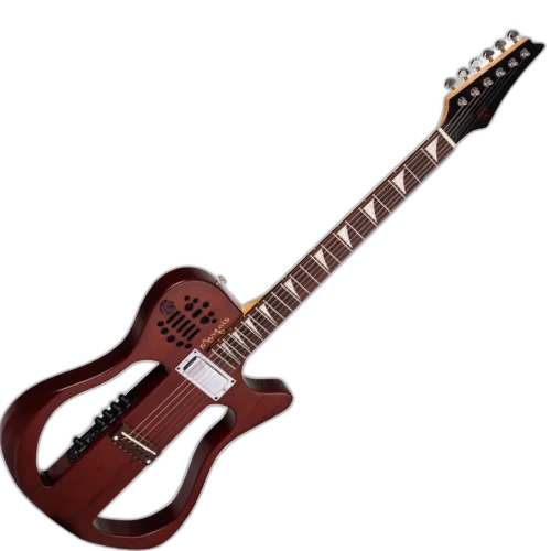 Violão Guitarra Eletroacústico Marquês VG243 CTS EQ Híbrido Vazado Castanho Fosco Aço com TJA-210 Bluetooth