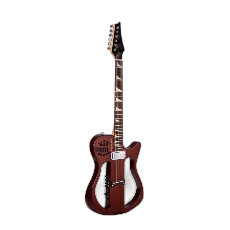 Violão Guitarra Eletroacústico Marquês VG243 CTS EQ Híbrido Vazado Castanho Fosco Aço com TJA-210 Bluetooth