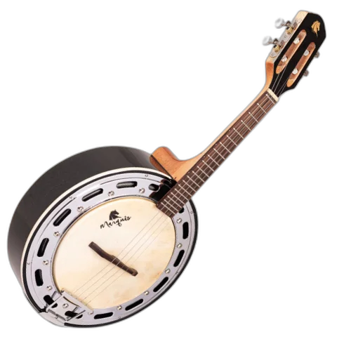 Banjo Eletroacústico Marquês Musical BAJ88 BK EL Preto com Captador Passivo e Aro Cromado