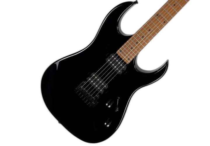 Guitarra Waldman WIGR120 BK Black com Captadores HH Cerâmicos e Ponte Tremolo Semi-Flutuante