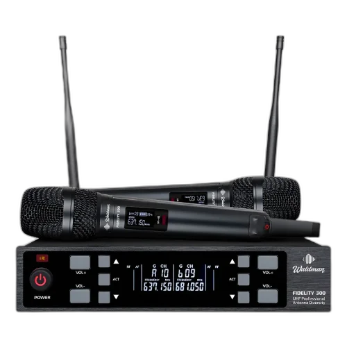 Microfone Duplo Sem Fio Waldman Fidelity 300 com Tecnologia UHF e Case de Alumínio
