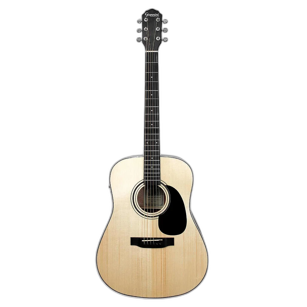 Violão Aço Eletroacústico Giannini Performance Deluxe DRF DLX EQ NG Natural Glossy com Tampo em Sitka Spruce Maciço e Fishman Presys II