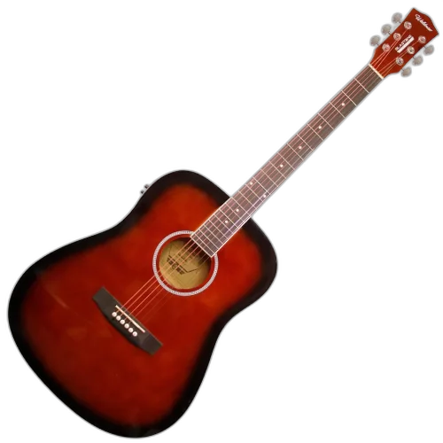 Violão Eletroacústico Waldman DE141 DSB Dark Sunburst Dreadnought com Tampo Basswood e Equalizador EQ-3RT 3 Bandas
