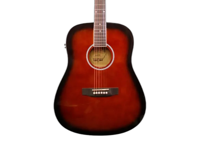 Violão Eletroacústico Waldman DE141 DSB Dark Sunburst Dreadnought com Tampo Basswood e Equalizador EQ-3RT 3 Bandas