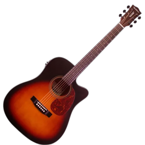 Violão Eletroacústico Waldman DE141 VS Sunburst Dreadnought com Cutaway, Tampo Basswood e Captador