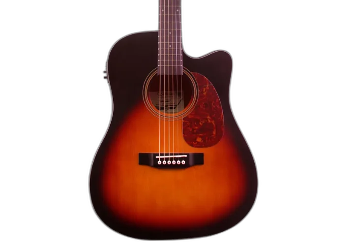 Violão Eletroacústico Waldman DE141 VS Sunburst Dreadnought com Cutaway, Tampo Basswood e Captador