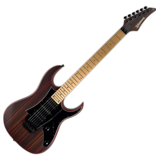 Guitarra Waldman WIG250 DN Dark Natural com Captadores HSH Cerâmicos e Ponte Floyd Tremolo Black e Bag