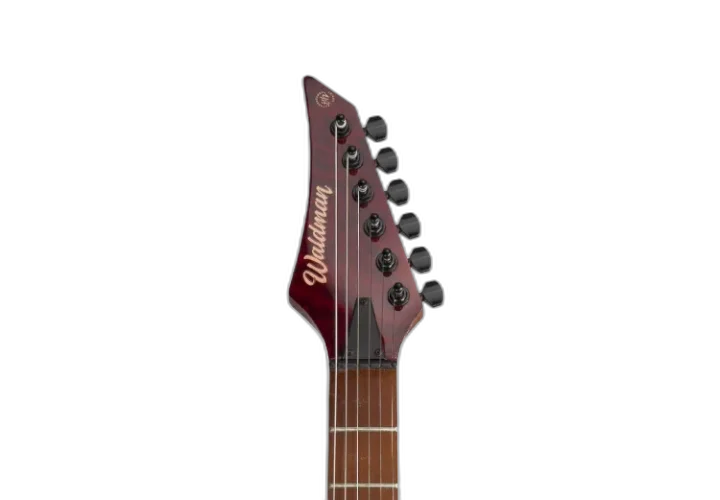 Guitarra Waldman WIGR220 QRD Quilted Red com Captadores HH Cerâmicos e Ponte Tremolo Semi-Flutuante 2 Pivôs Black