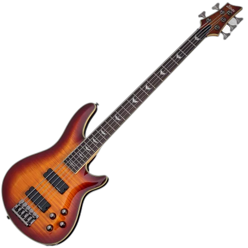 Contrabaixo Schecter Omen Extreme-5 Vintage Sunburst 5 Cordas com Captadores Schecter Diamond Bass e Pré-Ativo 2-Band EQ 35" Scale 2049