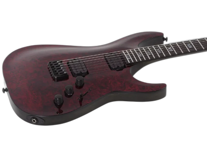 Guitarra Schecter C-1 Apocalypse Red Reign com Captadores Schecter USA Apocalypse-VI e Ponte Hipshot Hardtail 3055