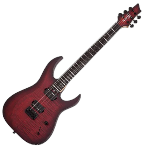 Guitarra Schecter Sunset-6 Extreme Scarlet Burst com Captadores Schecter USA Pasadena e Sunset Strip HH e Ponte Hipshot Hardtail String-Thru 2571