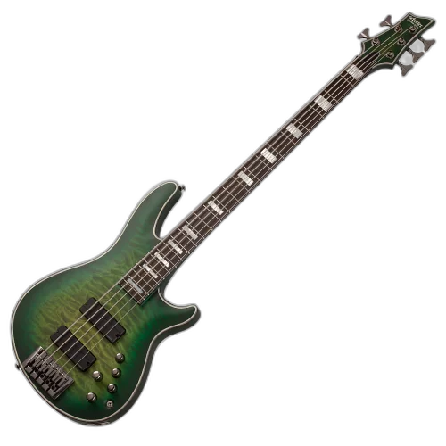 Contrabaixo Schecter Daniel Firth Hellraiser Extreme-5 Signature Cthulhu Burst Satin com Captadores Fishman Fluence Bass Soapbar e Ponte Schecter Custom Bass String Thru 378