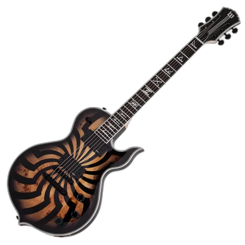 Guitarra Wylde Audio Odin Grail Buzzsaw Charcoal Burst com Captadores Schecter USA SuperCharger Mach-6 e Ponte Hipshot Hardtail 4539