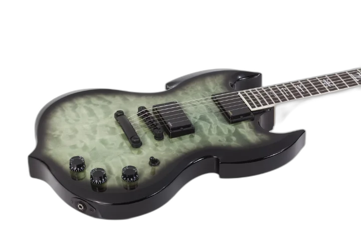 Guitarra Schecter Wylde Audio Barbarian Nordic Ice com Captadores EMG 81/85 e Ponte TonePros Tune-O-Matic 4538