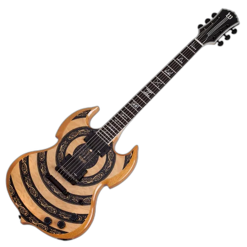 Guitarra Schecter Wylde Audio Barbarian Norse Dragon Raw Top com Captadores EMG 81/85 e Ponte TonePros Tune-O-Matic 4574