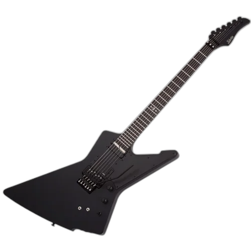Guitarra Schecter Jake Pitts E-1 FR-S Satin Black Open Pore com Captadores Schecter USA Apocalypse-VI e Sustainiac e Ponte Floyd Rose 1500 Series 2952