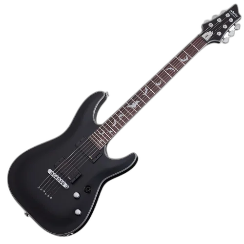 Guitarra Schecter Damien Platinum-6 Satin Black com Captadores EMG 81/85 e Ponte TonePros Tune-O-Matic 1181