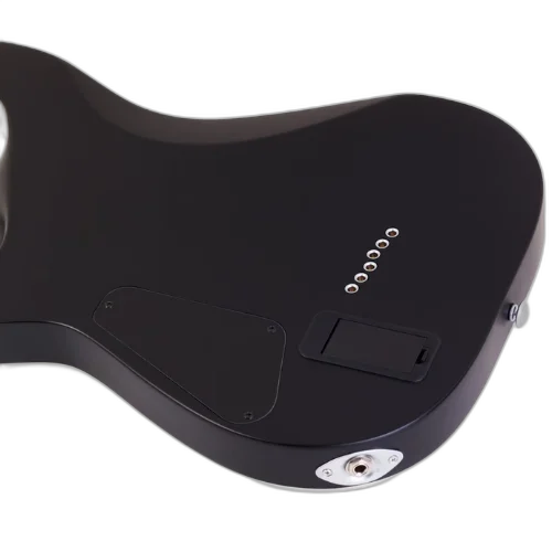 Guitarra Schecter Damien Platinum-6 Satin Black com Captadores EMG 81/85 e Ponte TonePros Tune-O-Matic 1181