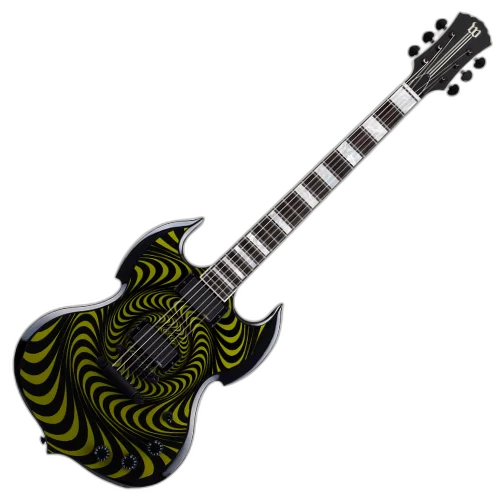 Guitarra Schecter Barbarian Psychic Bullseye Grim Green com Captadores EMG 81/85 e Ponte TonePros T3BP Tune-O-Matic 4543