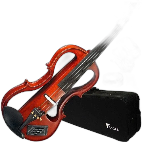 Kit Violino Elétrico Eagle EV744 4/4 Completo com Arco Breu Afinador Cromático Espaleira e Suporte de Partitura