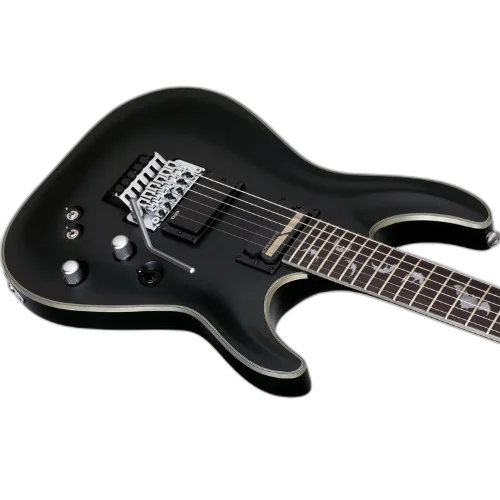 Guitarra Schecter Damien Platinum-6 FR-S SBK Satin Black com Captadores EMG 81 e Sustainiac e Ponte Floyd Rose Special 1189