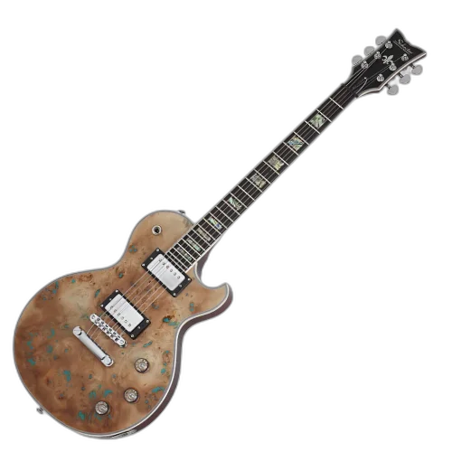 Guitarra Schecter Solo-II Custom Natural Burl Top com Captadores Humbucker Schecter e Ponte Fixed String-Thru 660