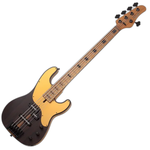Contrabaixo Schecter Model-T 5 Exotic Ziricote NS Natural Satin 5 Cordas com Captadores Schecter MonsterTone-P e MonsterTone-J e Ponte Schecter Custom Bass Bridge 2835