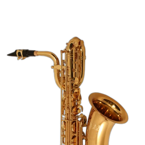 Saxofone Barítono Cannonball B7-L Artist Series Gold Lacquer com Campana One-Piece Hand-Hammered e Chaves com Pedras Semipreciosas