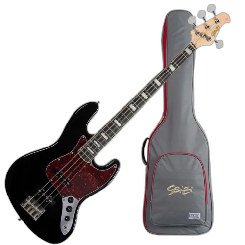 Contrabaixo Seizi Jazu JB-4 Black Gloss com Captadores Seizi Jutsu Alnico V SS Escala Purple Heart e Bag 10360487
