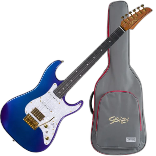 Guitarra Seizi Katana Musashi HSS Chameleon com Captadores Seizi Jutsu Alnico V e Ponte Flutuante 2 Pivôs e Acabamento Camaleão Gloss e Bag 10361218