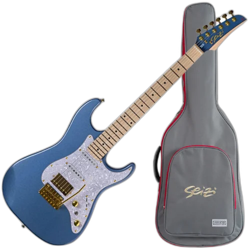 Guitarra Seizi Katana Musashi HSS Pelham Blue com Captadores Seizi Alnico HSS Ponte Tremolo 2 Pivôs e Bag 10360780