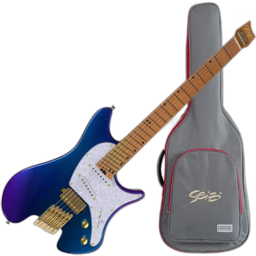 Guitarra Seizi Koi Headless Chameleon HSS com Captadores Seizi Jutsu Alnico V Escala Multi-Scale 25.5"-26.5" Trastes Inox Ponte Fixa Ferragens Douradas e Bag 10361214
