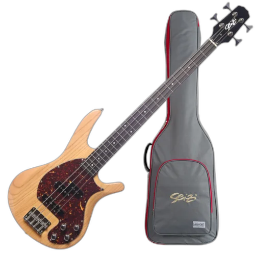 Contrabaixo Seizi Thunder PJ-4 Natural com Captadores Seizi Jutsu Ativos PJ e Escala Purple Heart e Bag 10360917