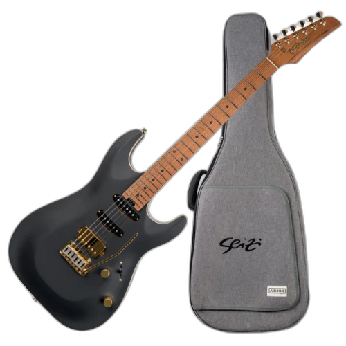 Guitarra Seizi Katana Angel HSS Blackout Mist com Captadores Seizi Jutsu Alnico V Ponte Flutuante 2 Pivôs e Bag 10361194