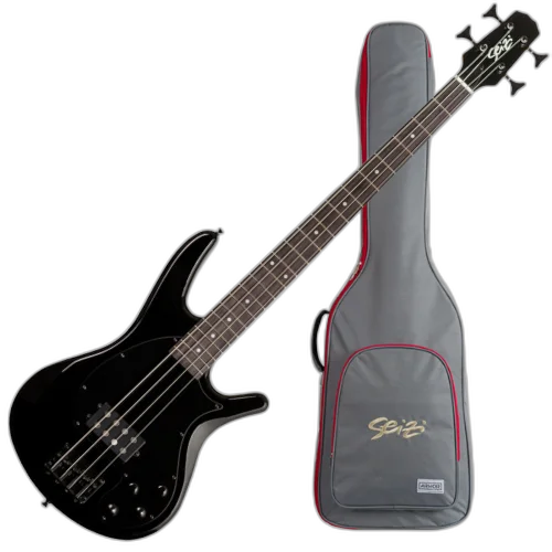 Contrabaixo Seizi Titan 4 Gloss Black com Captador Seizi Jutsu Humbucker Ativo Escala Purple Heart e Bag 10360643