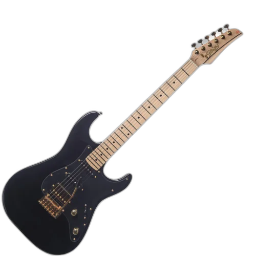 Guitarra Seizi Katana Musashi HSS Black Gold com Captadores Seizi Jutsu Alnico V Ponte Flutuante 2 Pivôs e Acabamento Gloss Black Gold e Bag 10360781