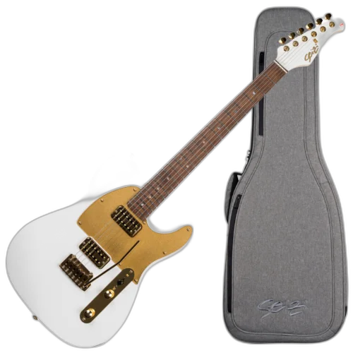 Guitarra Seizi Vintage Bonsai White Gold com Captadores Seizi Jutsu Filtertron Ponte Flutuante 2 Pivôs Trastes Inox Ferragens Douradas e Bag 10360729