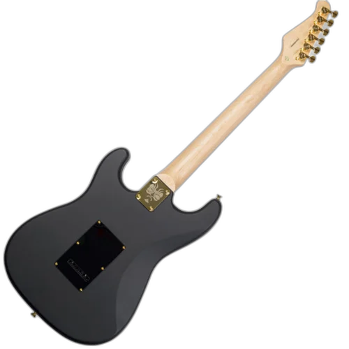 Guitarra Seizi Vintage Budokan HSS Reinaldo Meirelles Satin Black Gold com Captadores Seizi Jutsu Alnico V Ponte Flutuante 2 Pivôs Ferragens Douradas e Bag 10361044