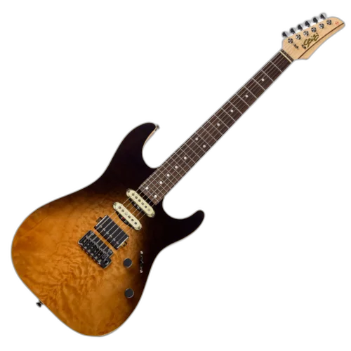 Guitarra Seizi Katana Hashira Cappuccino Maple com Captadores Seizi Jutsu Alnico V HSS Ponte Flutuante 2 Pivôs e Bag 10360737