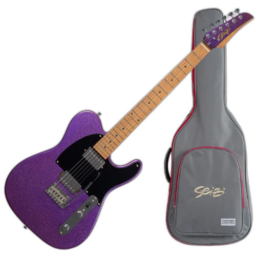 Guitarra Seizi Katana Kabuto TL Purple Sparkle com Captadores Seizi Jutsu Alnico V HH Ponte Flutuante 2 Pivôs e Bag 10361124