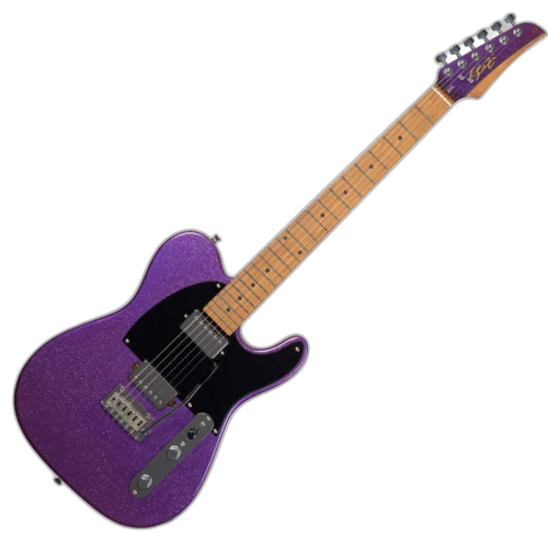 Guitarra Seizi Katana Kabuto TL Purple Sparkle com Captadores Seizi Jutsu Alnico V HH Ponte Flutuante 2 Pivôs e Bag 10361124