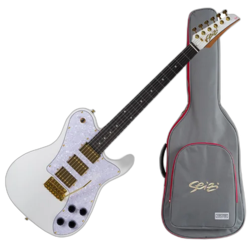 Guitarra Seizi Katana Kabuto Trinity Bruna Tsuruda White Gold com Captadores Seizi Jutsu Alnico V HHH Ponte Flutuante 2 Pivôs e Bag 10361212