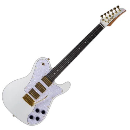 Guitarra Seizi Katana Kabuto Trinity Bruna Tsuruda White Gold com Captadores Seizi Jutsu Alnico V HHH Ponte Flutuante 2 Pivôs e Bag 10361212