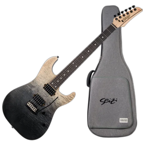 Guitarra Seizi Katana Shadow Twilight Black com Captadores Seizi Jutsu Alnico V HH Ponte Flutuante 2 Pivôs e Bag 10361246