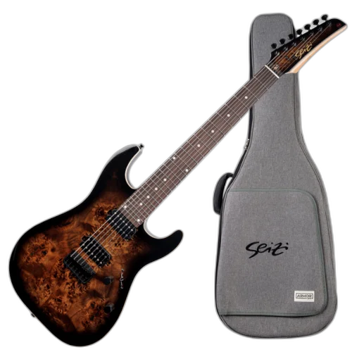 Guitarra Seizi Katana Raijin Seven Tiger Black com Captadores Seizi Jutsu Alnico V HH Ponte Fixa e Bag 10361192