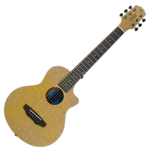 Violão Acústico Seizi Fun Panda Aço Desert Gold Sparkle com Madeira Sapele Laminado e Bag 10360976