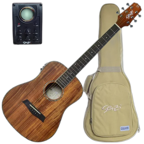 Violão Eletroacústico Seizi Baby Tokyo Abalone Koa Satin com Friso Abalone Equalizador Seizi e Bag 10360319