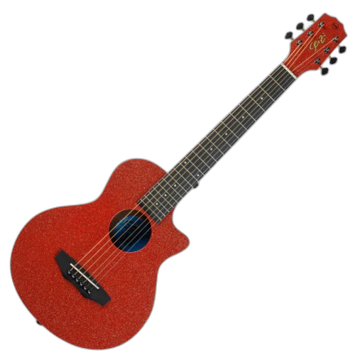 Violão Acústico Seizi Fun Panda Aço Lava Red Sparkle com Madeira Sapele Laminado e Bag 10360972