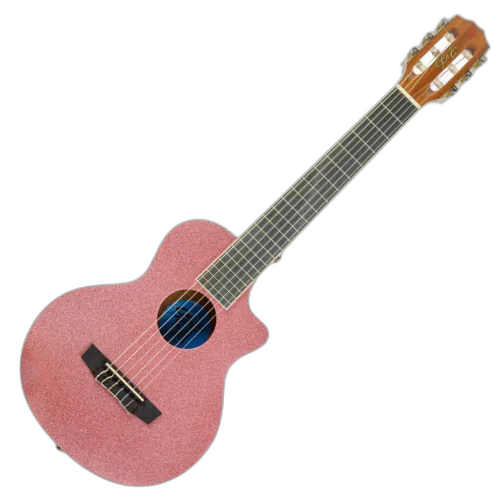 Violão Acústico Seizi Fun Panda Nylon Rose Gold Sparkle com Madeira Sapele Laminado e Bag 10360964