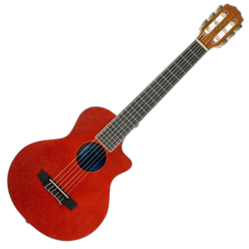 Violão Acústico Seizi Fun Panda Nylon Lava Red Sparkle com Madeira Sapele Laminado e Bag 10360962